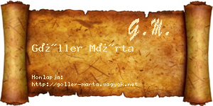 Göller Márta névjegykártya